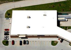 aerial shot of Goodwill roof from above